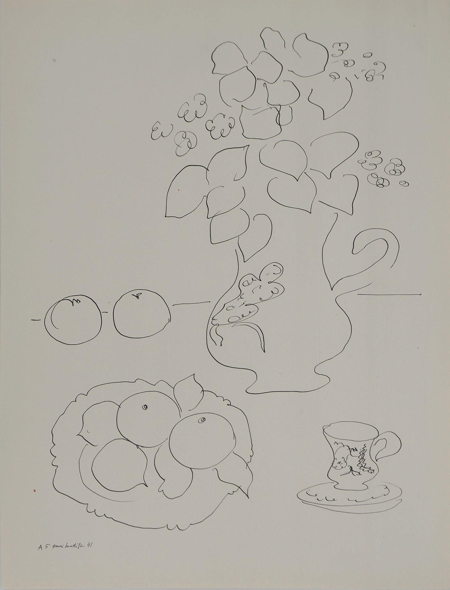 Henri MATISSE : La carafe fleurie - Lithographie signée
