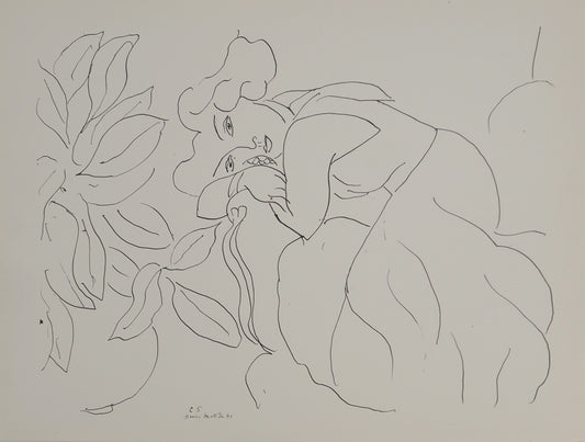 Henri MATISSE : Femme au regard enjôleur  - Lithographie signée