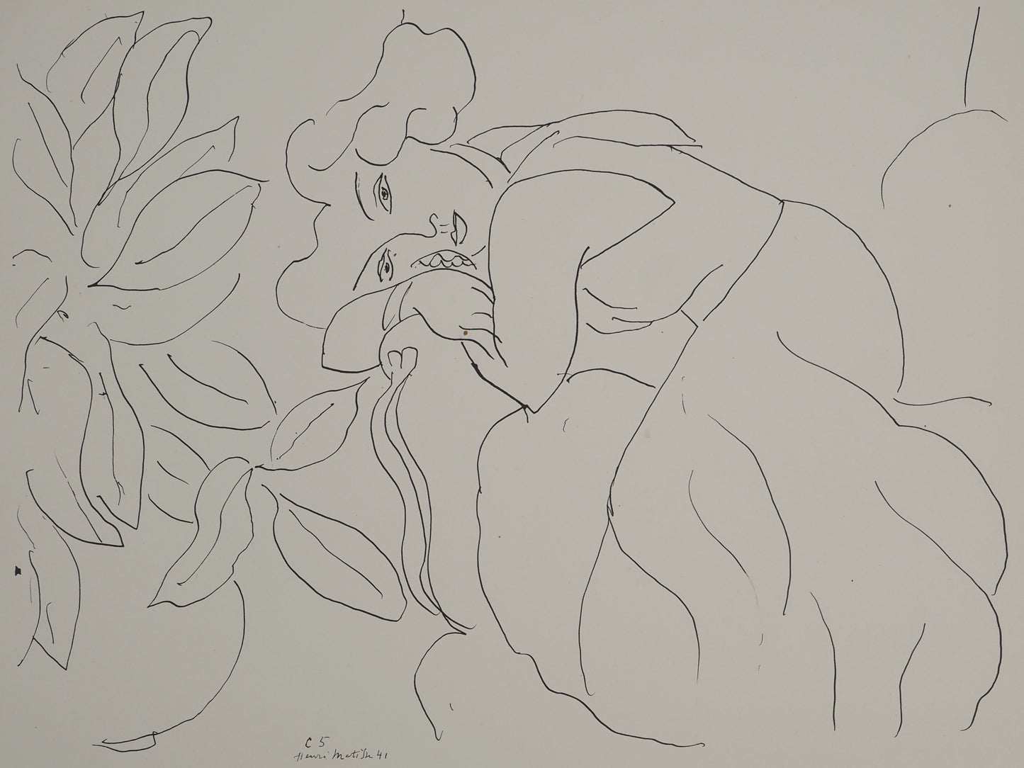 Henri MATISSE : Femme au regard enjôleur  - Lithographie signée