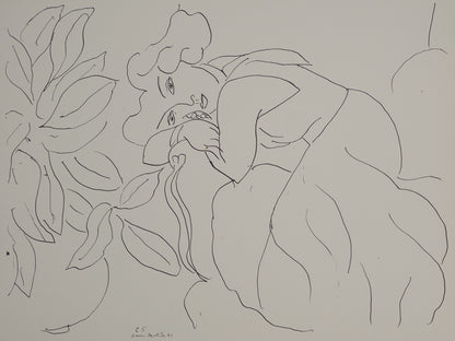 Henri MATISSE : Femme au regard enjôleur  - Lithographie signée