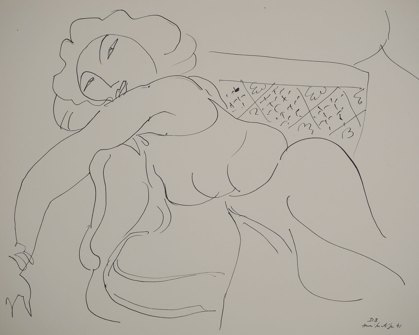 Henri MATISSE : Femme au repos - Lithographie signée