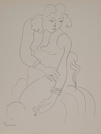 Henri MATISSE : Femme à la cigarette - Lithographie signée