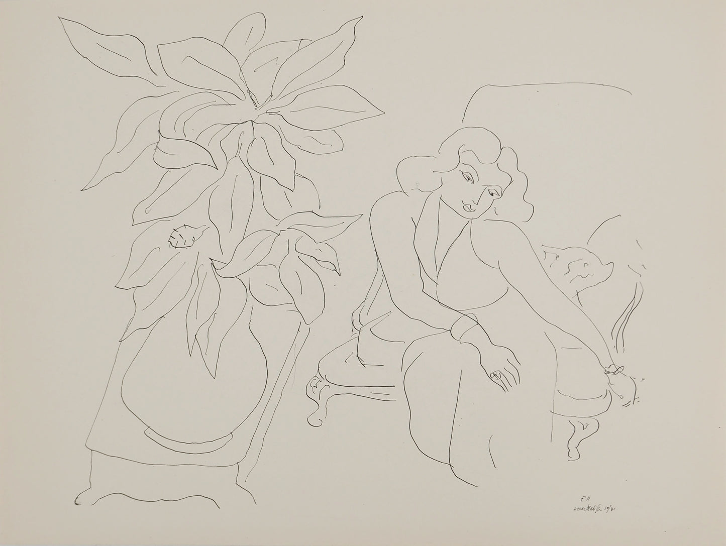 Henri MATISSE : Femme aux longs bras - Lithographie signée
