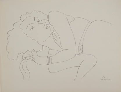 Henri MATISSE : Femme à la chevelure bouclée  - Lithographie signée