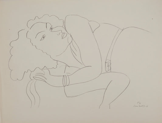 Henri MATISSE : Femme à la chevelure bouclée  - Lithographie signée