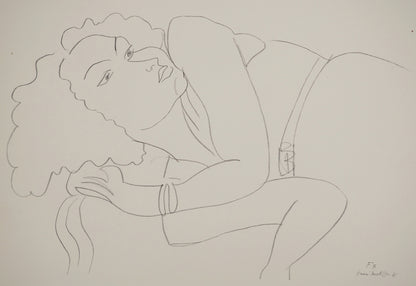 Henri MATISSE : Femme à la chevelure bouclée  - Lithographie signée