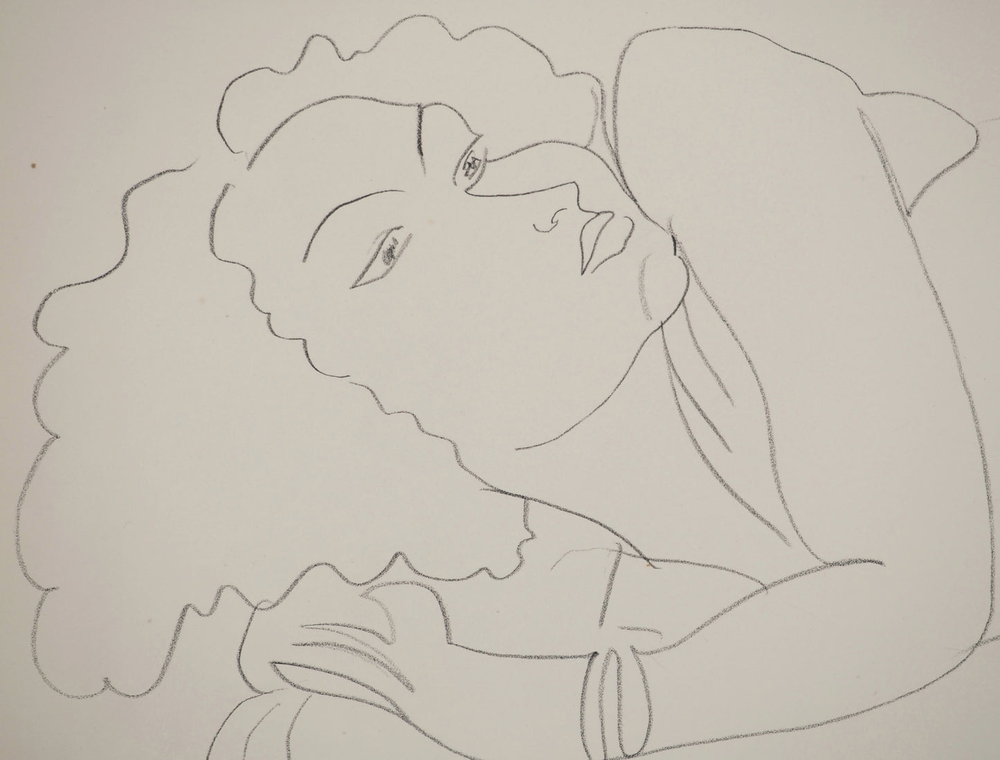 Henri MATISSE : Femme à la chevelure bouclée  - Lithographie signée