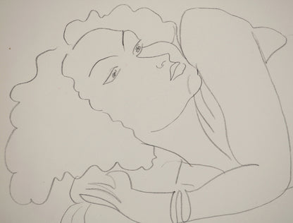 Henri MATISSE : Femme à la chevelure bouclée  - Lithographie signée