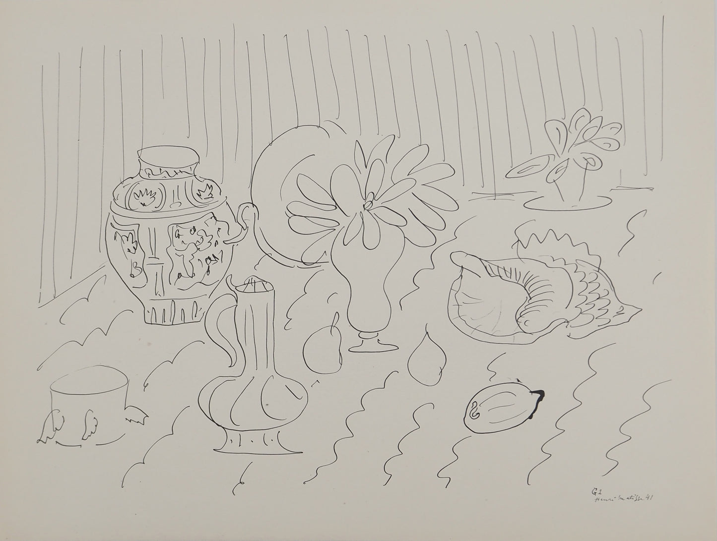 Henri MATISSE : Nature morte au vase antique - Lithographie signée