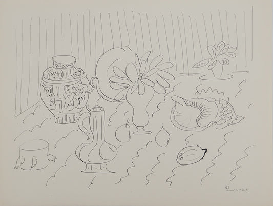 Henri MATISSE : Nature morte au vase antique - Lithographie signée