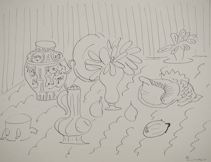 Henri MATISSE : Nature morte au vase antique - Lithographie signée
