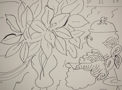 Henri MATISSE : Nature morte au bouquet de lys - Lithographie signée
