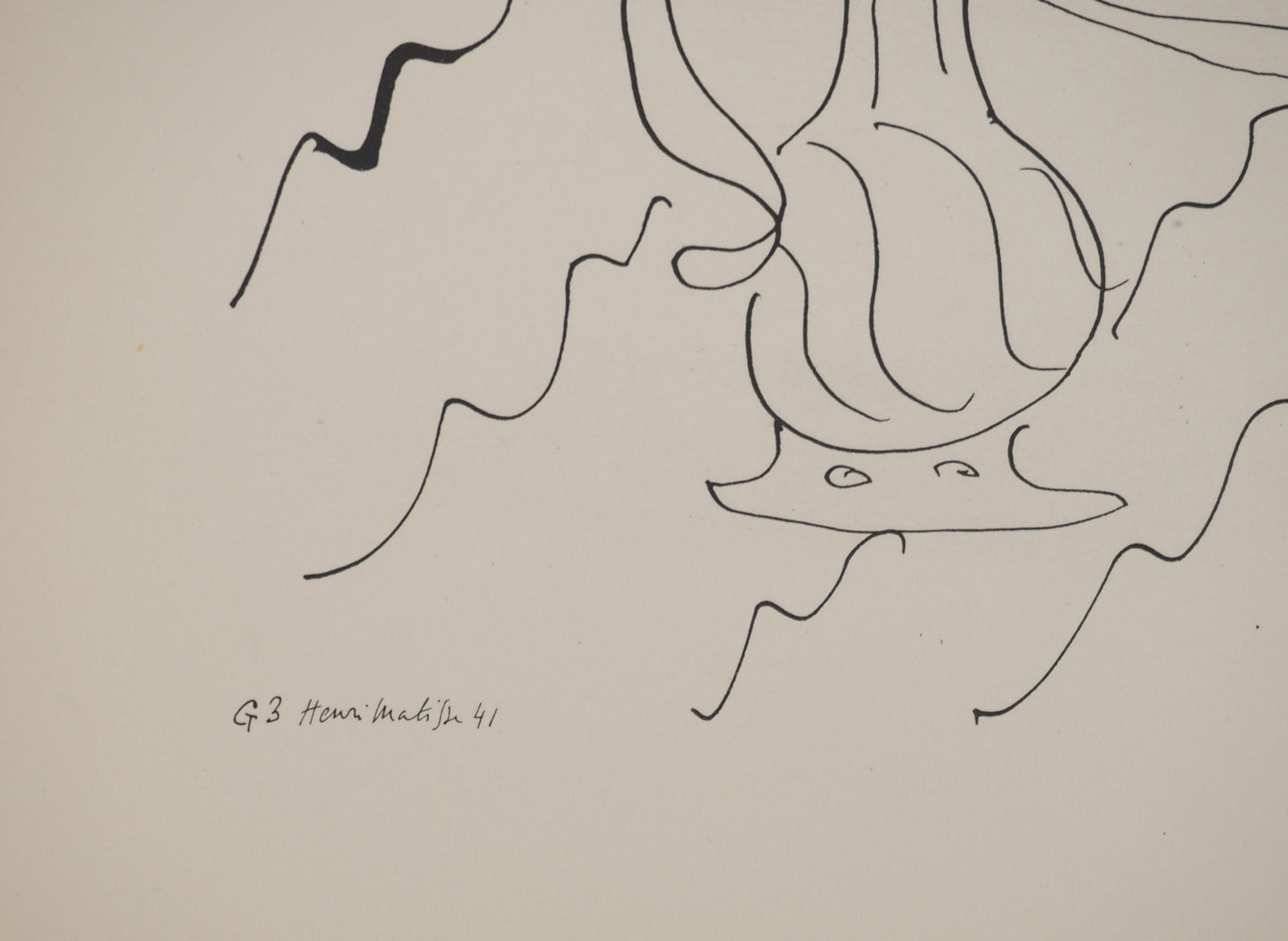 Henri MATISSE : Nature morte au bouquet de lys - Lithographie signée