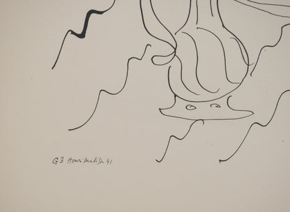 Henri MATISSE : Nature morte au bouquet de lys - Lithographie signée