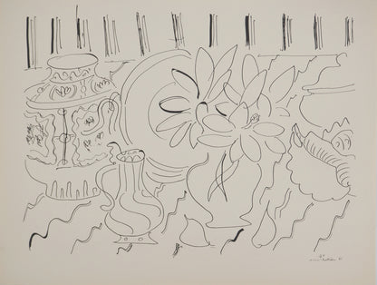 Henri MATISSE : Nature morte au bouquet de magnolias - Lithographie signée
