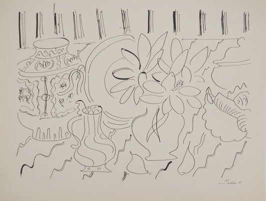 Henri MATISSE : Nature morte au bouquet de magnolias - Lithographie signée