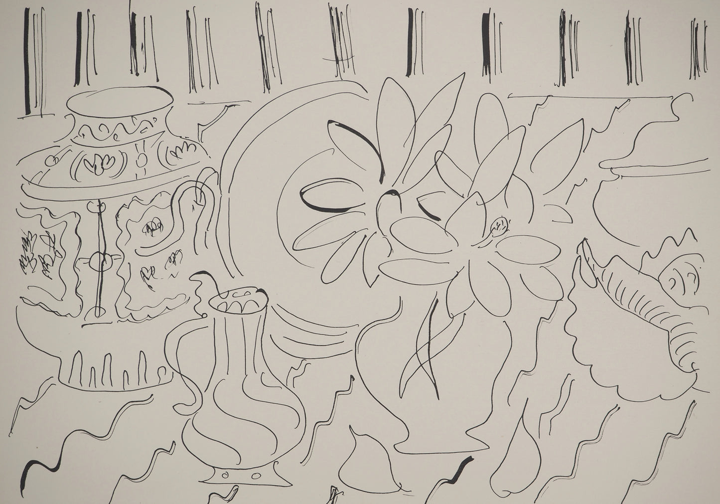 Henri MATISSE : Nature morte au bouquet de magnolias - Lithographie signée