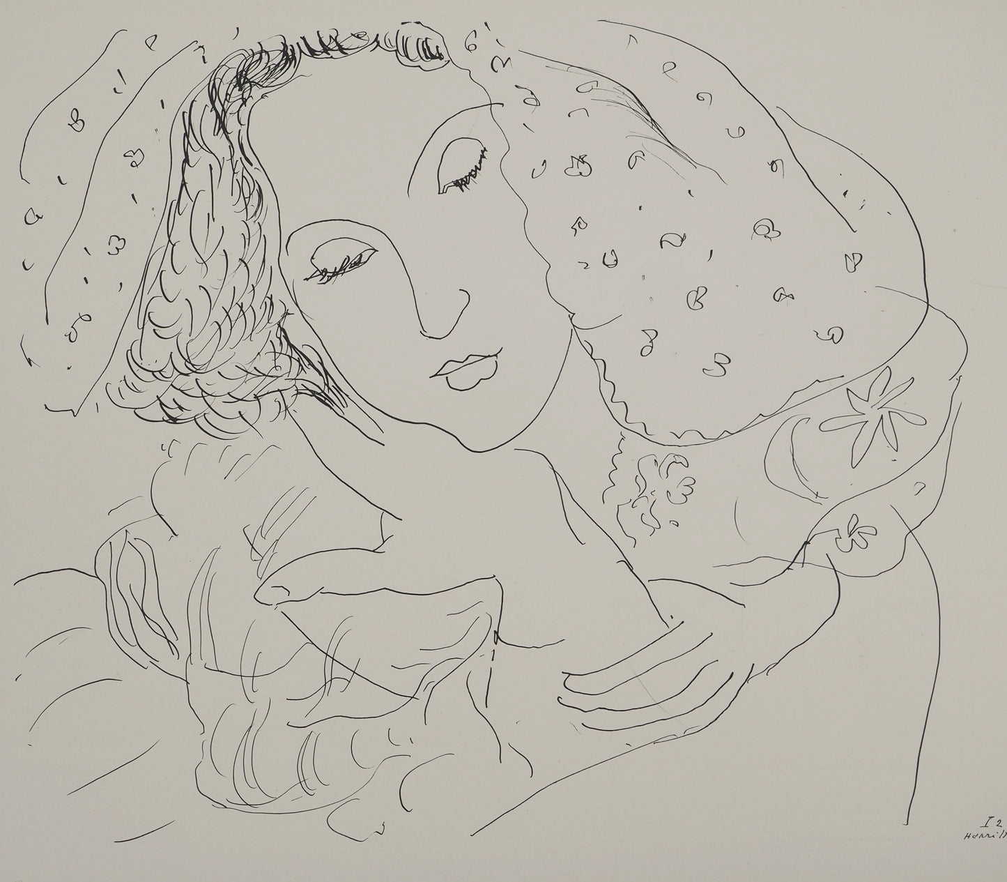 Henri MATISSE : Modèle mariée au voile - Lithographie signée