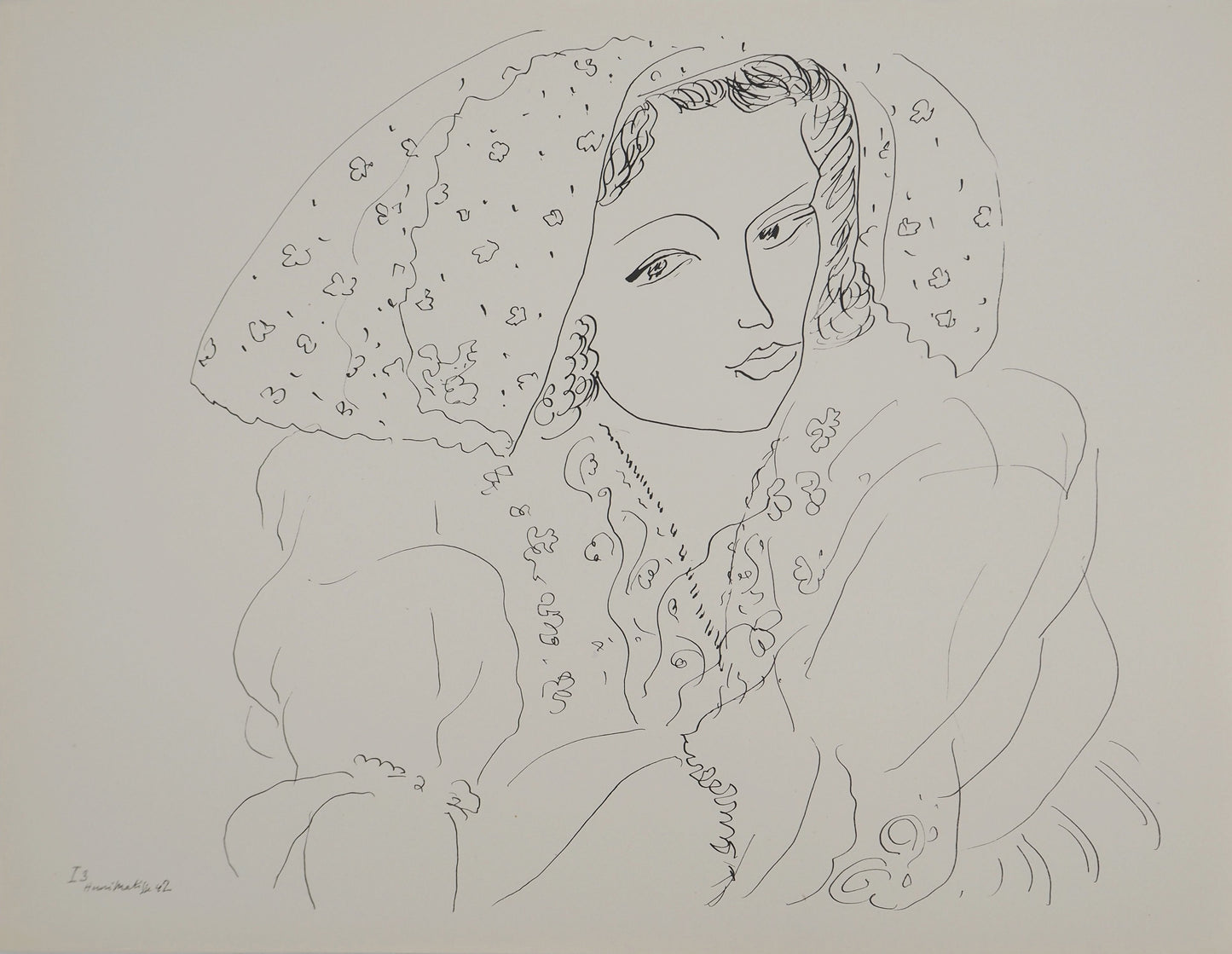 Henri MATISSE : Jeune mariée au voile - Lithographie signée