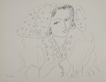 Henri MATISSE : Jeune mariée au voile - Lithographie signée