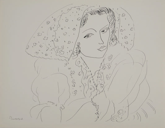 Henri MATISSE : Jeune mariée au voile - Lithographie signée