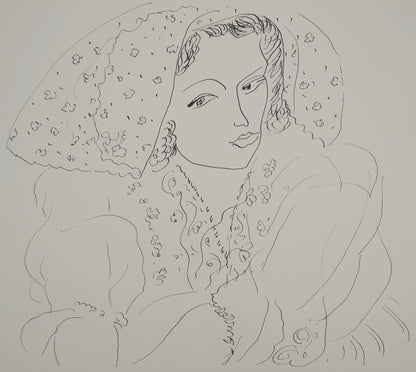 Henri MATISSE : Jeune mariée au voile - Lithographie signée