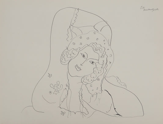 Henri MATISSE : Jeune femme nue au châle - Lithographie signée