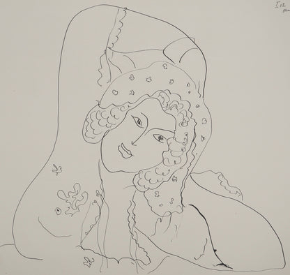 Henri MATISSE : Jeune femme nue au châle - Lithographie signée