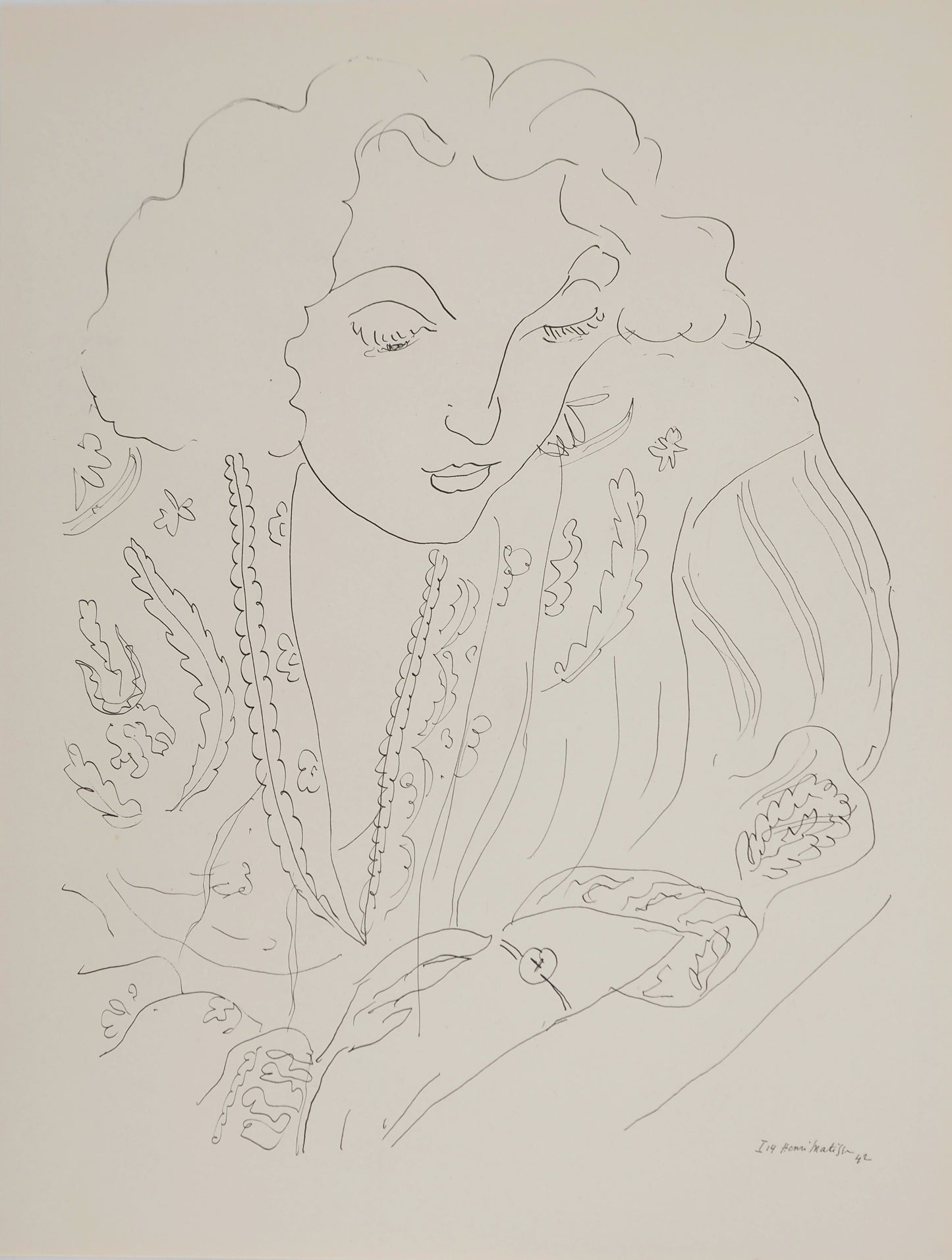 Henri MATISSE : Jeune femme au chemisier - Lithographie signée