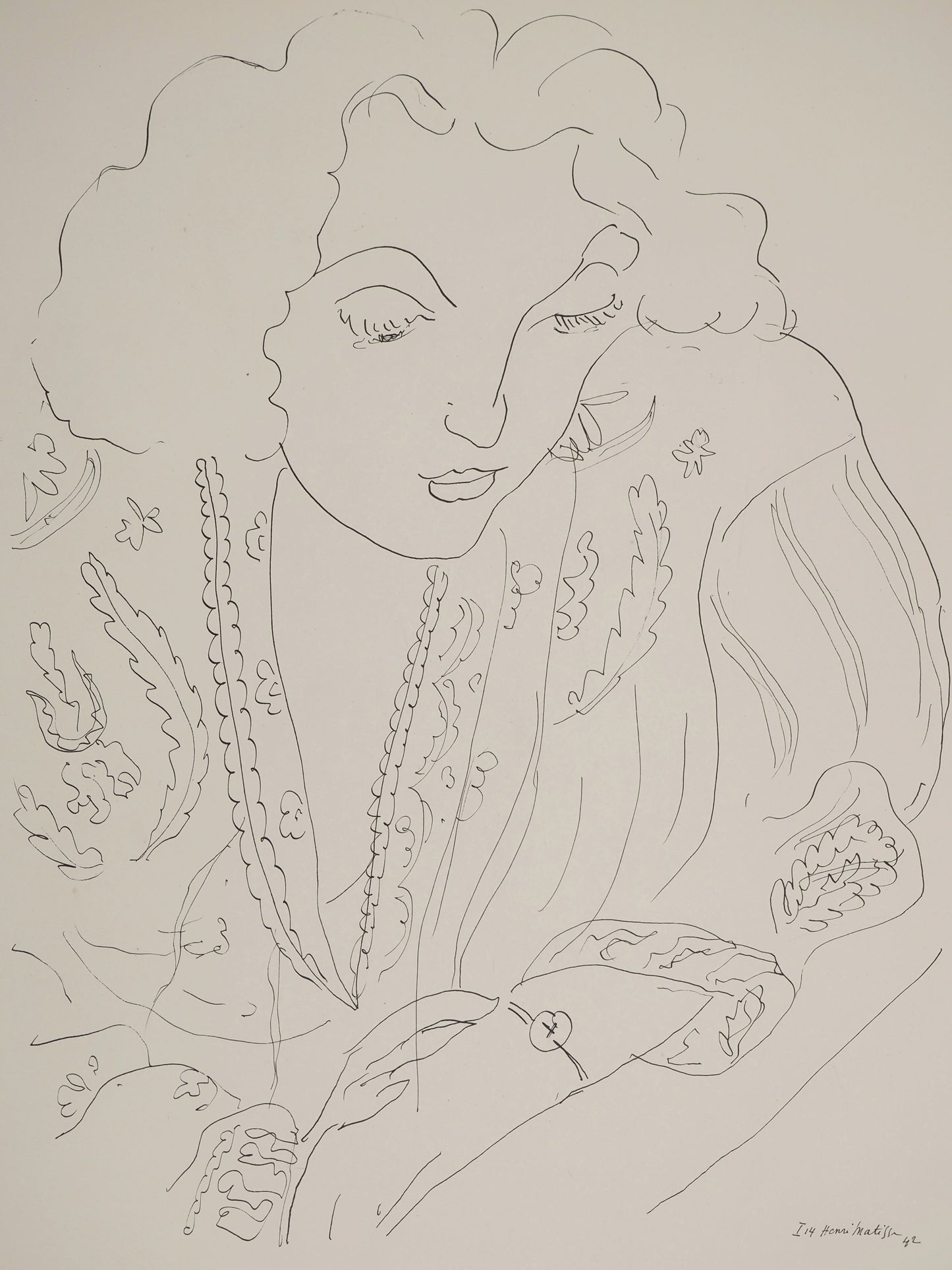Henri MATISSE : Jeune femme au chemisier - Lithographie signée