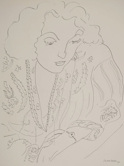 Henri MATISSE : Jeune femme au chemisier - Lithographie signée