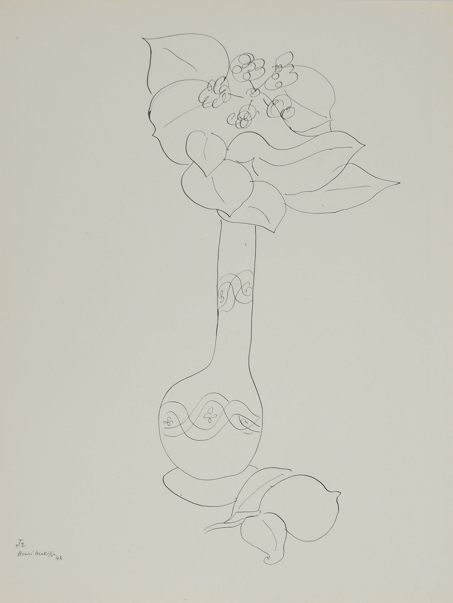 Henri MATISSE : Bouquet de fleurs estival au citron - Lithographie signée