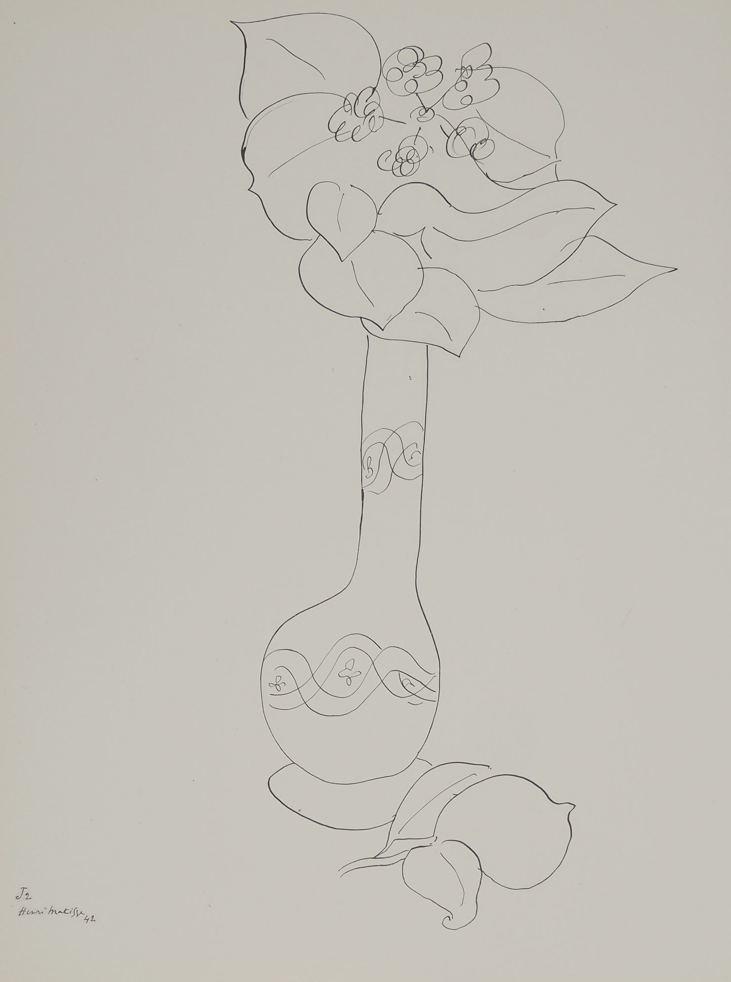 Henri MATISSE : Bouquet de fleurs estival au citron - Lithographie signée