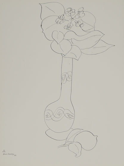 Henri MATISSE : Bouquet de fleurs estival au citron - Lithographie signée