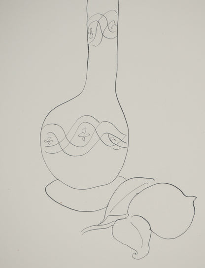 Henri MATISSE : Bouquet de fleurs estival au citron - Lithographie signée