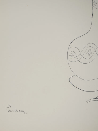 Henri MATISSE : Bouquet de fleurs estival au citron - Lithographie signée