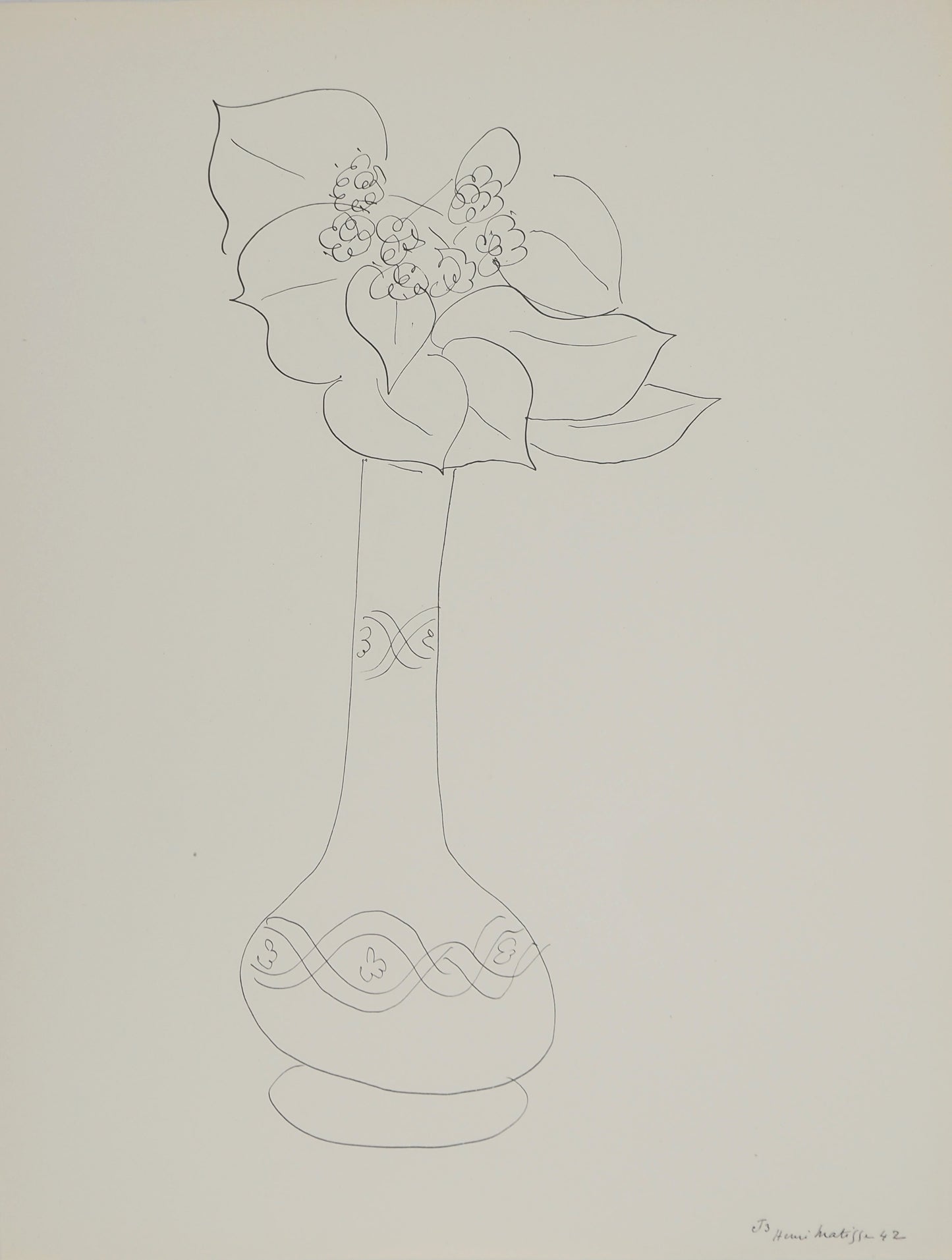 Henri MATISSE : Etude de bouquet de fleurs - Lithographie signée
