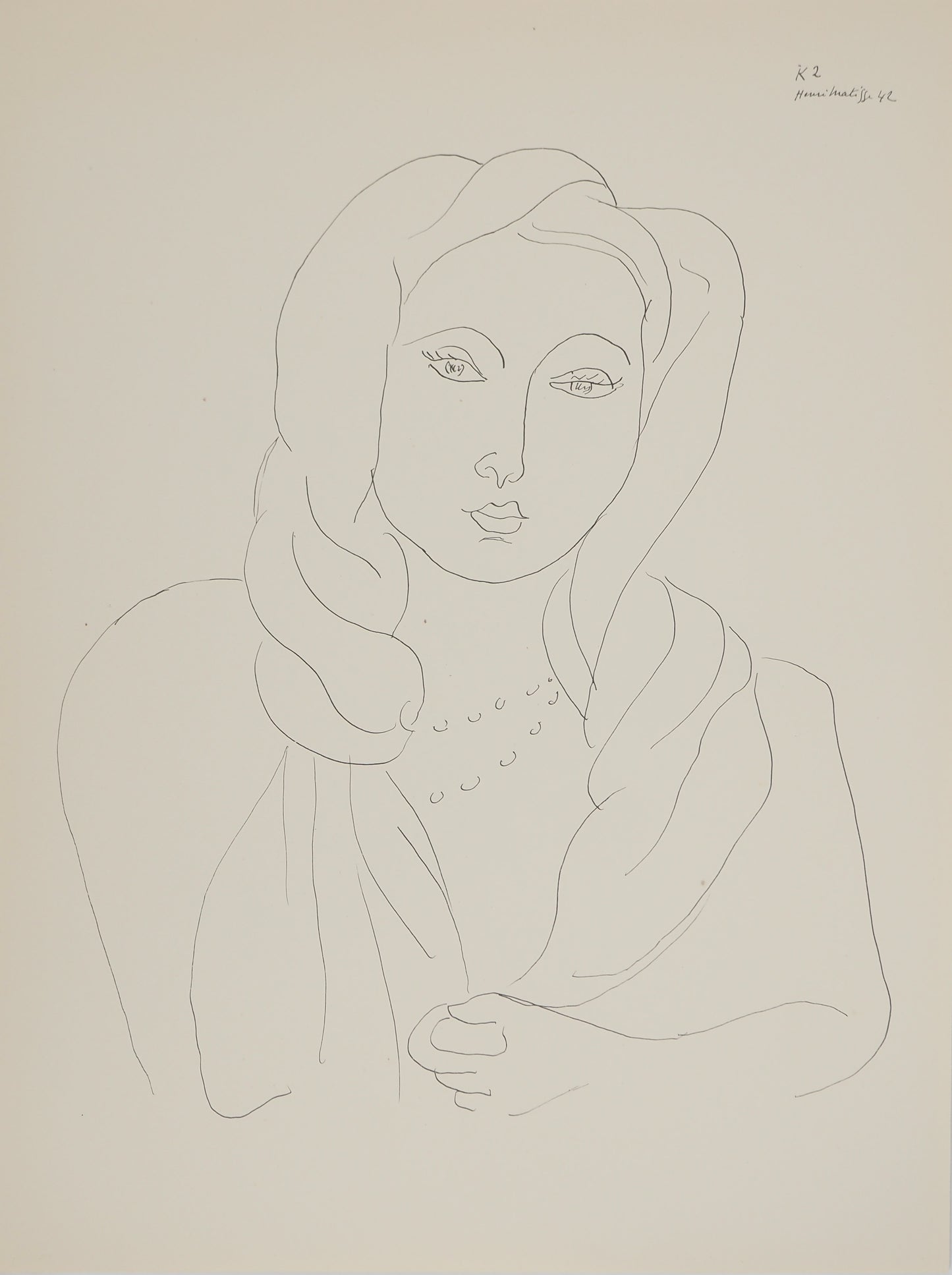 Henri MATISSE : Jeune femme au voile - Lithographie signée