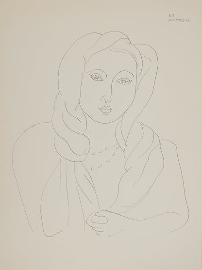 Henri MATISSE : Jeune femme au voile - Lithographie signée