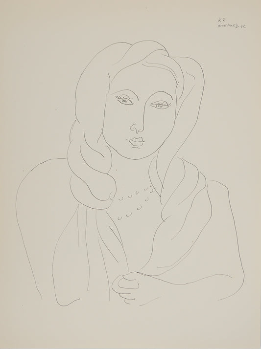 Henri MATISSE : Jeune femme au voile - Lithographie signée