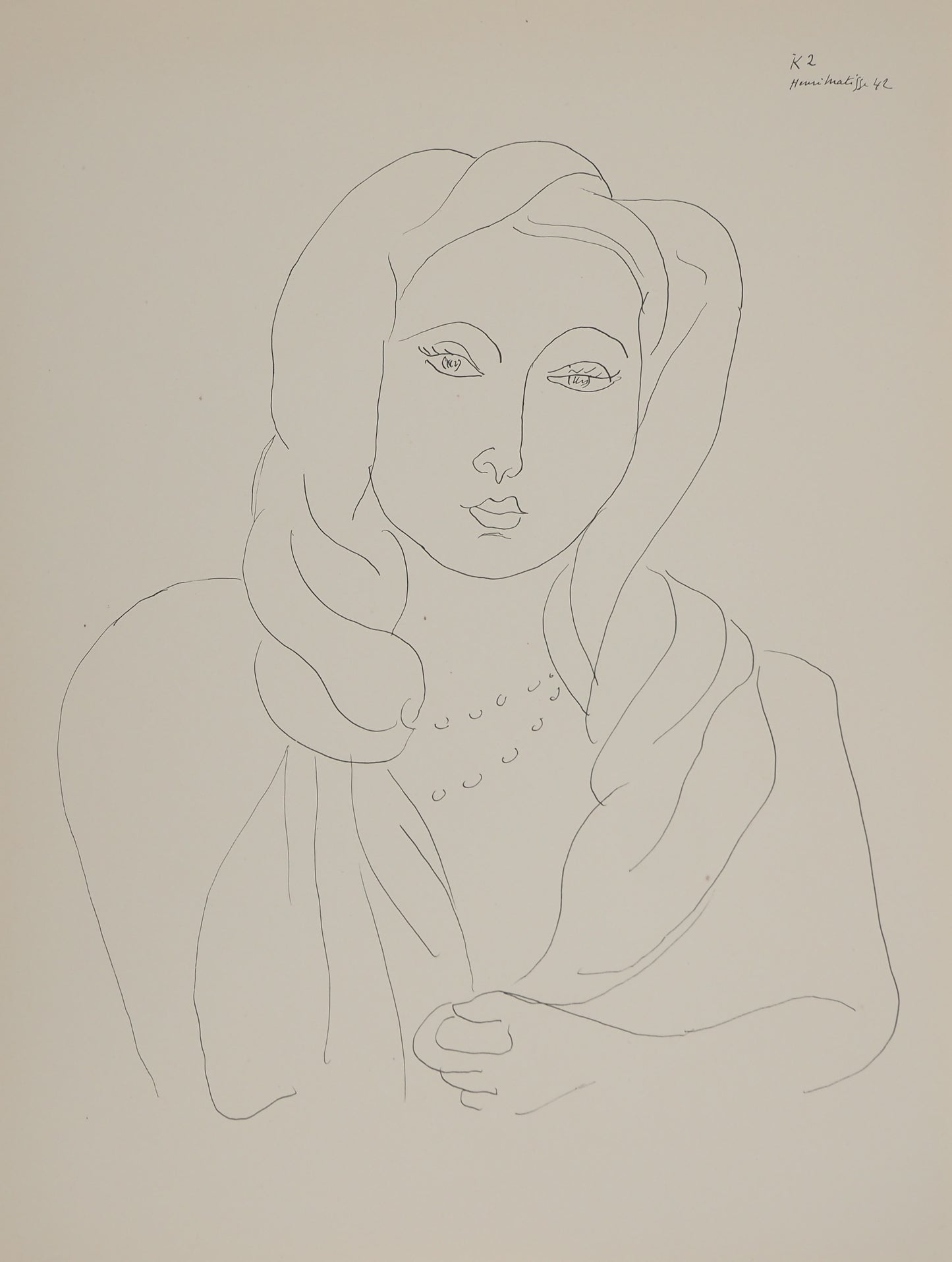 Henri MATISSE : Jeune femme au voile - Lithographie signée