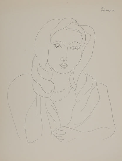 Henri MATISSE : Jeune femme au voile - Lithographie signée