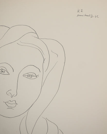 Henri MATISSE : Jeune femme au voile - Lithographie signée