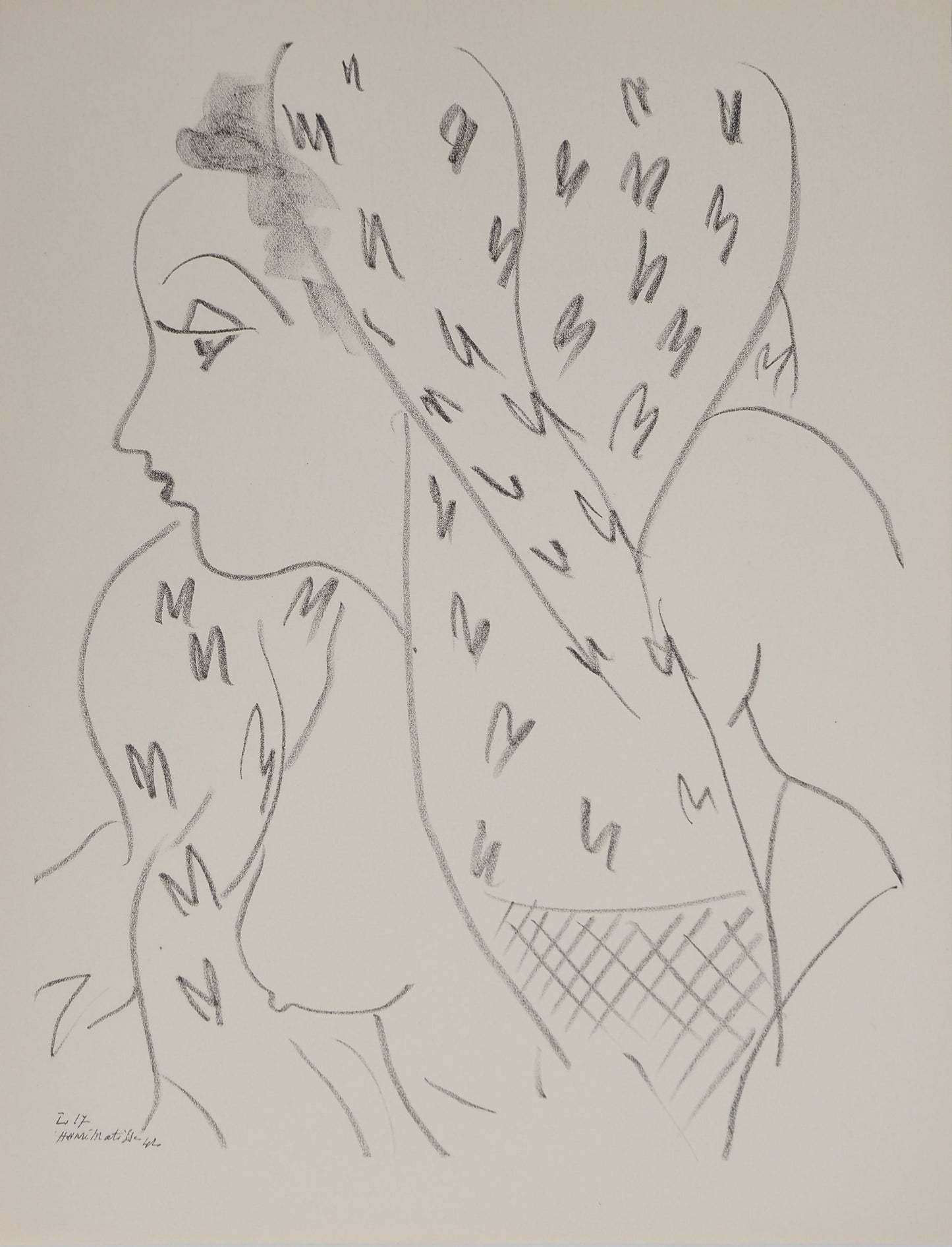 Henri MATISSE : Femme nue au voile - Lithographie signée