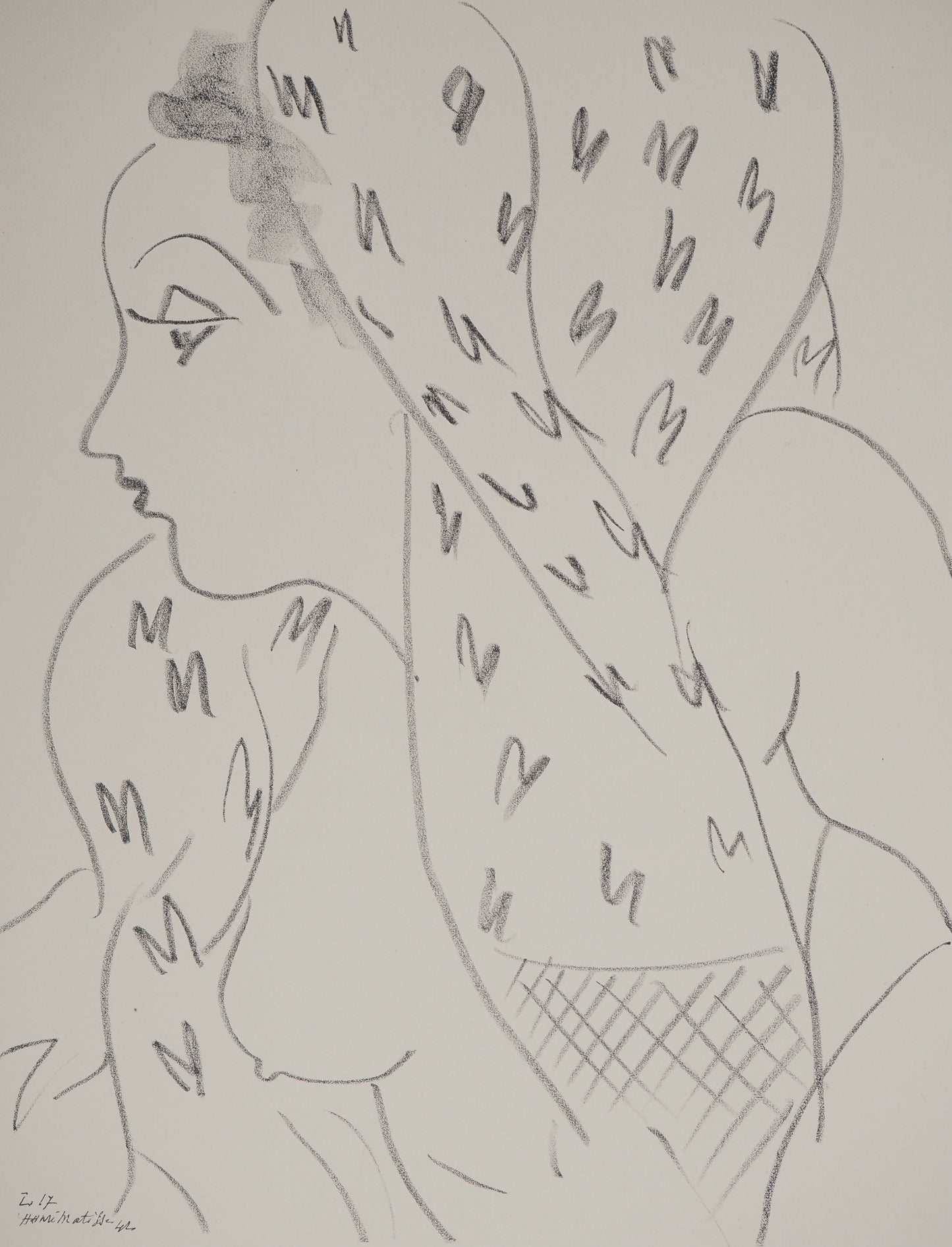 Henri MATISSE : Femme nue au voile - Lithographie signée