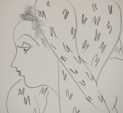 Henri MATISSE : Femme nue au voile - Lithographie signée