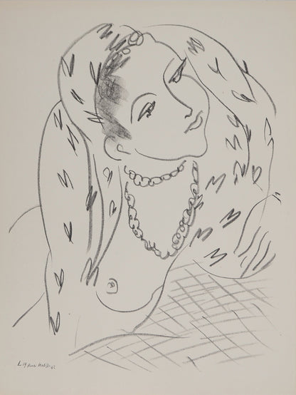 Henri MATISSE : Femme au foulard - Lithographie signée