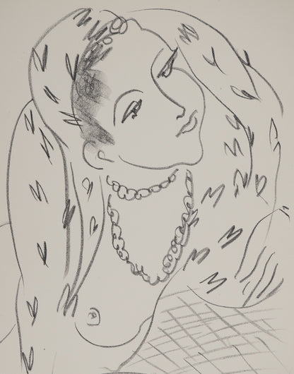Henri MATISSE : Femme au foulard - Lithographie signée