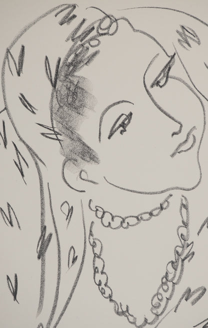 Henri MATISSE : Femme au foulard - Lithographie signée