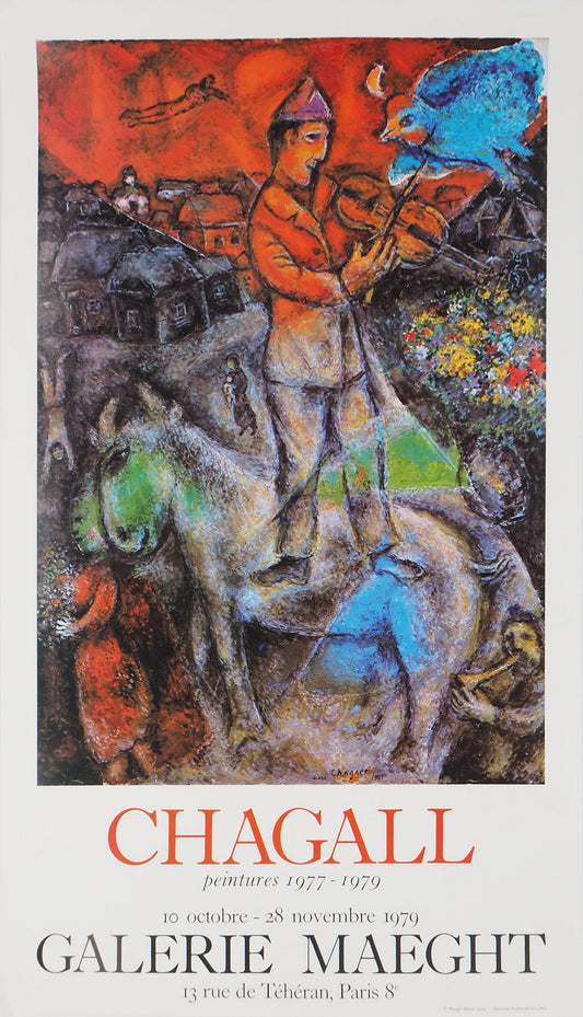 Marc CHAGALL : Le violoniste - Affiche originale signée